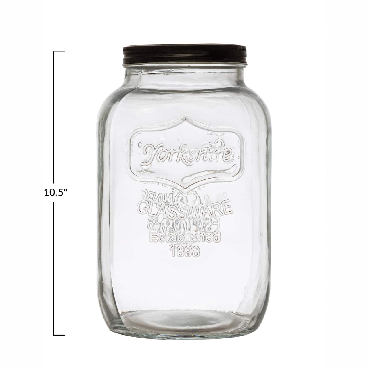 Hello Honey® 1gal Glass Jar with Black Metal Lid